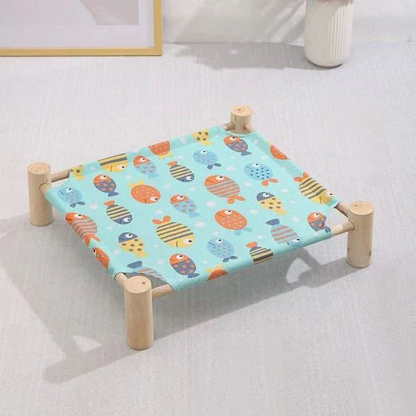 Cooling Cat and Dog Bed Breathable Summer Dog Wooden Bed Removable and Washable Beds for Small Dogs 54*11*47cm - Pet Supermarket