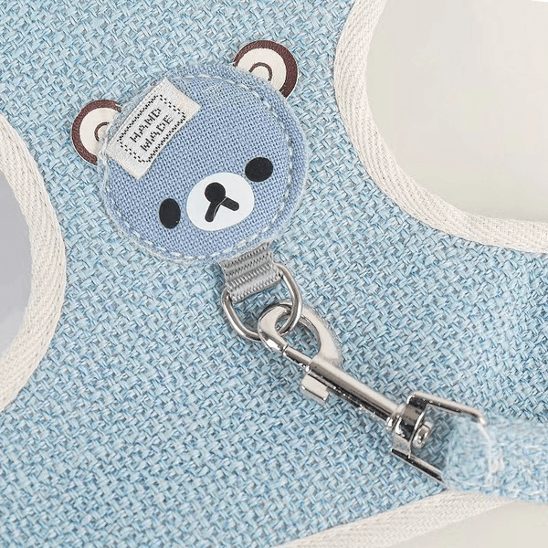 Panda Cartoon Design Vest Harness/ Body Belt with Leash for Pet Cat & Puppy