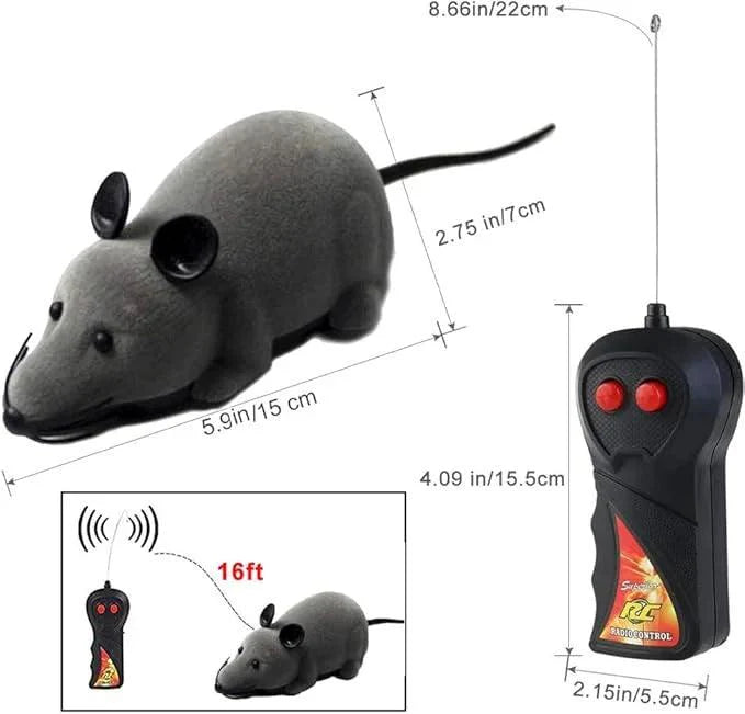 Remote Control Rat Toy, Wireless Remote Control Mouse Toy Fake RC Rat Toy Giant Realistic Rat Model Prank Joke Tricky Toy for Cat Dog Toy