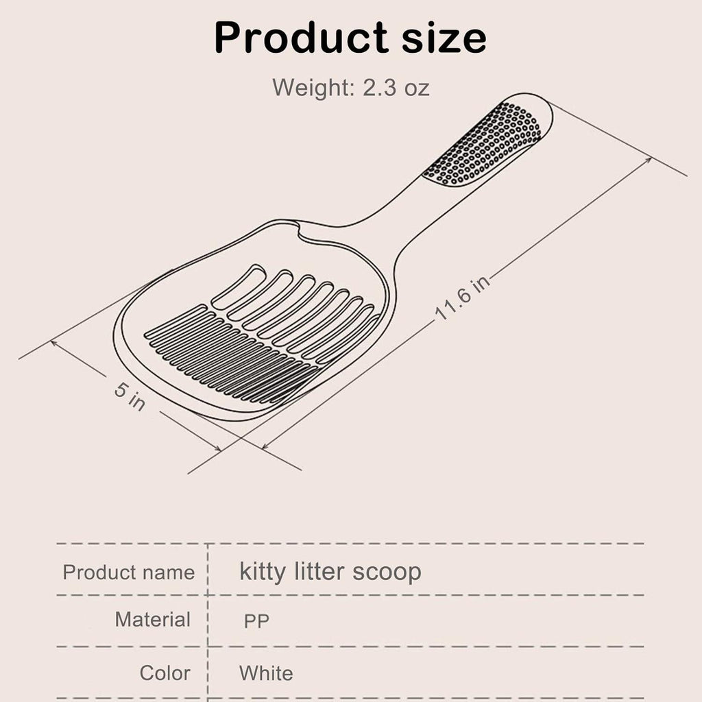 Large fine Hole cat Litter Shovel Simple cat Poop Shovel Clean cat Litter Shovel Long Handle Litter Scoop