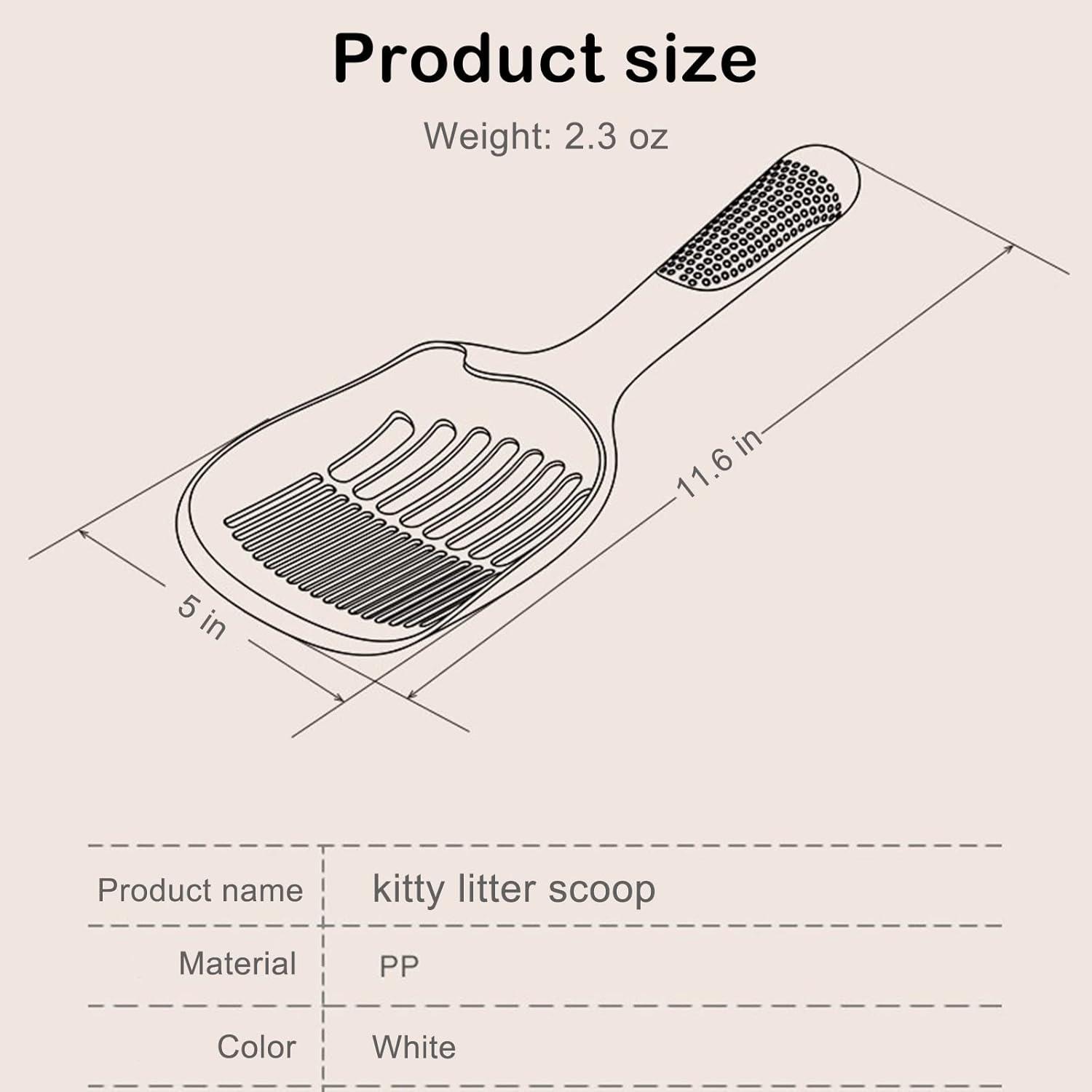 Large fine Hole cat Litter Shovel Simple cat Poop Shovel Clean cat Litter Shovel Long Handle Litter Scoop