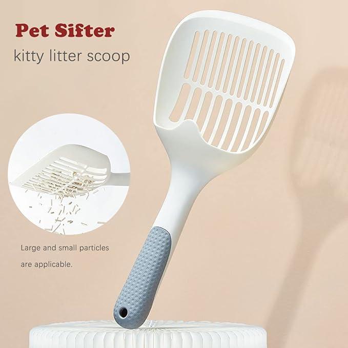 Large fine Hole cat Litter Shovel Simple cat Poop Shovel Clean cat Litter Shovel Long Handle Litter Scoop