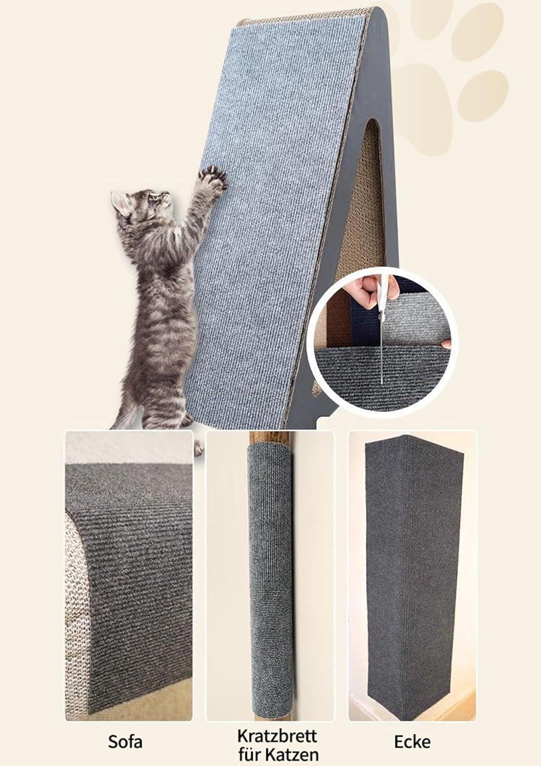 30 cm x 100 cm Self-adhesive Scratching Mat Cat Wall, Scratching Boards Cat Wall, DIY Trimmable Covered Tree Shelves Replacement, DIY Cuttable for Cat Wall Furniture Steps - Pet Supermarket