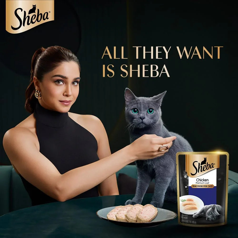 Sheba Fine  Premium Loaf Fine Wet Cat Food for Adult in Chicken 70g