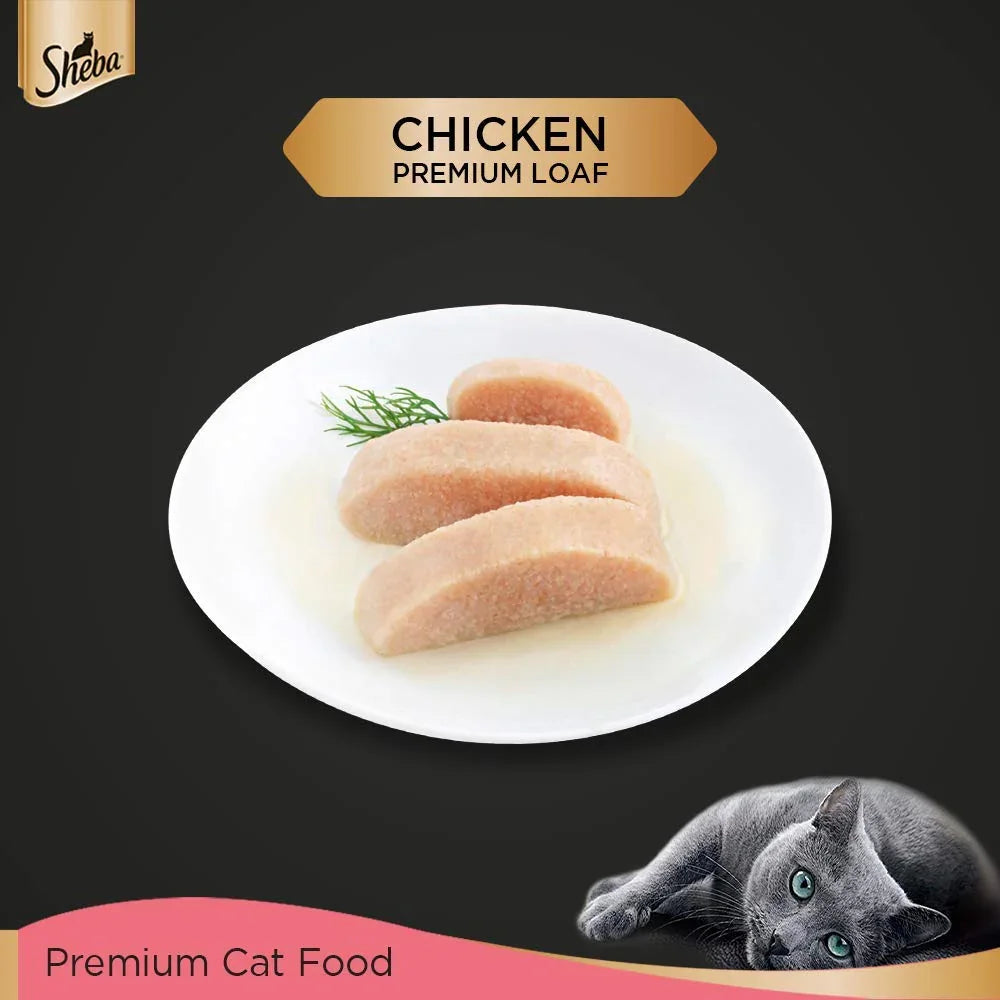 Sheba Premium Loaf Fine Wet Cat Food for Kitten in Chicken 70g - Pet Supermarket