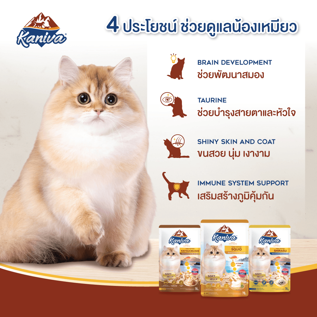 Kaniva Cat Pouch Tuna Topping Shrimp In Jelly 70g for Adult & Kitten