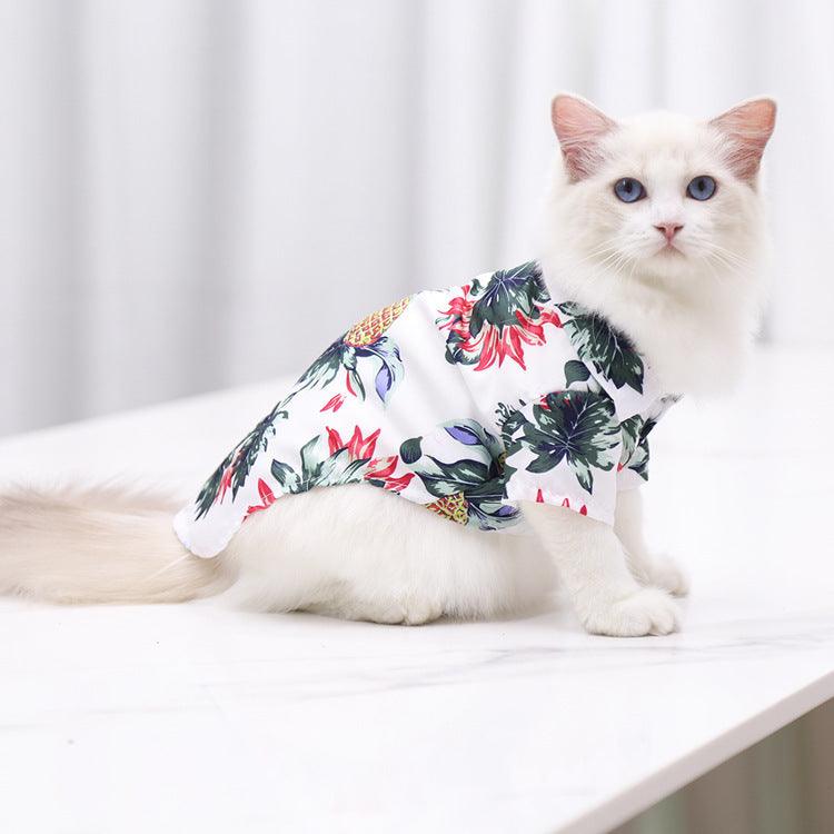 Pet Shirts Fashion Puppy Blouse Breathable Cat and Dog Clothes Pet Coat Adorable Cat and Dog Blouse Color spring and summer four seasons clothes supplies