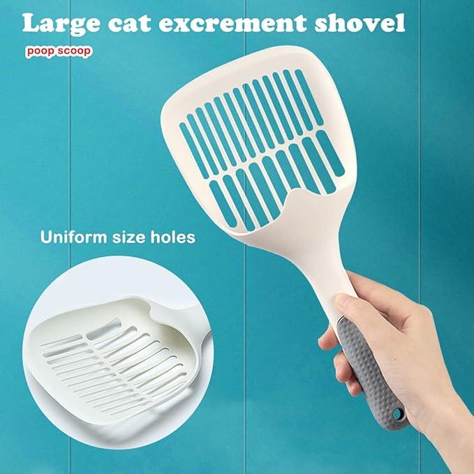 Large fine Hole cat Litter Shovel Simple cat Poop Shovel Clean cat Litter Shovel Long Handle Litter Scoop