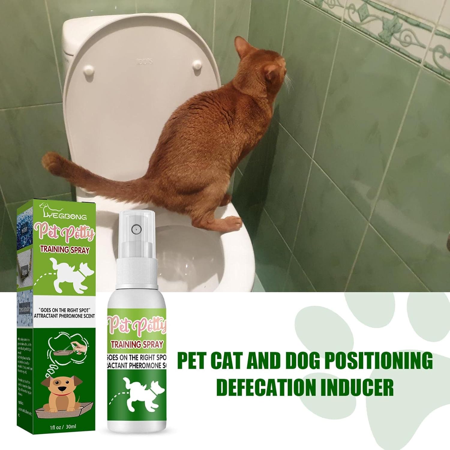 Yegbong 30ml Pet Cat & Dog Toilet Potty Training Spray Defecation and Urination Positioning Inducer - Pet Supermarket