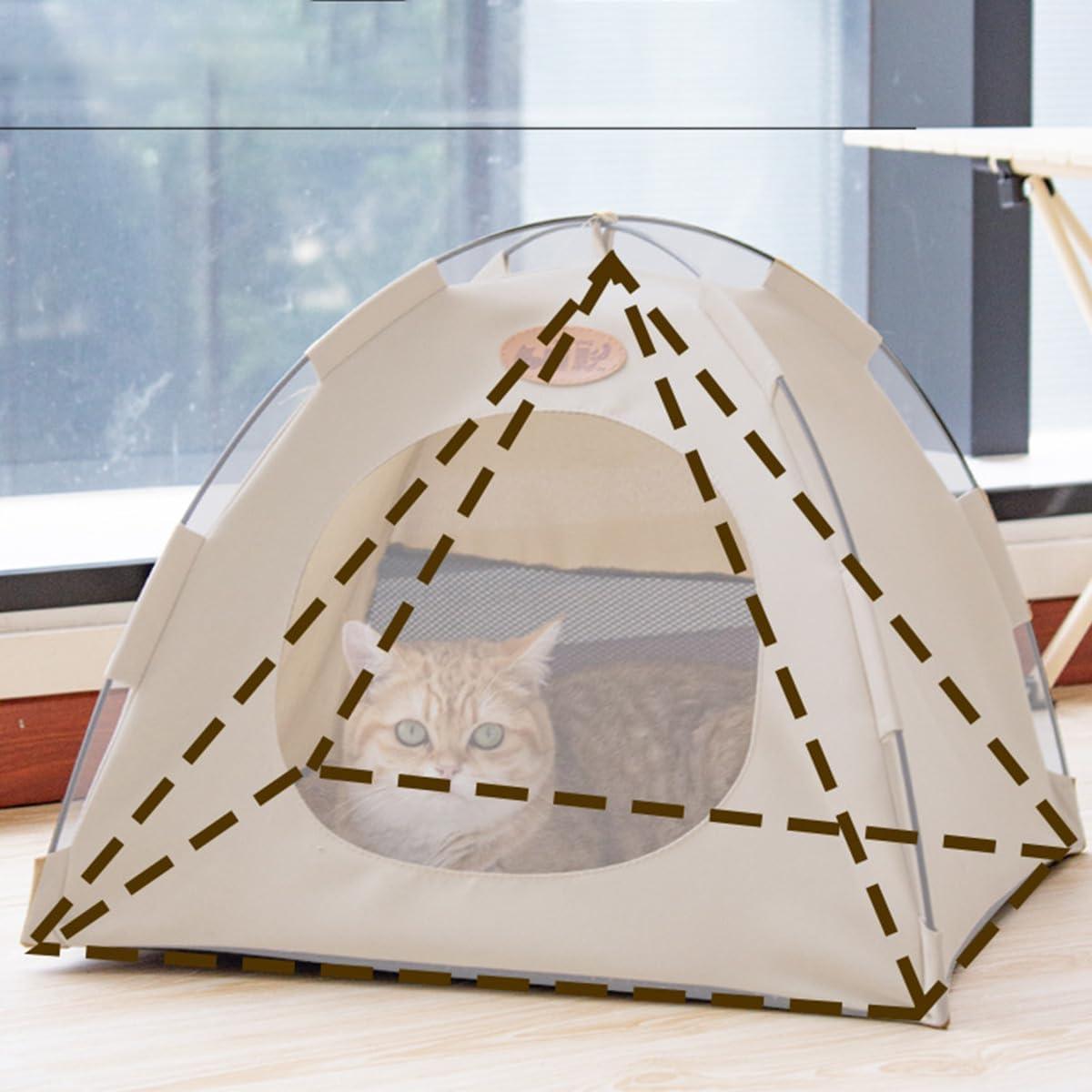 Foldable Pet Tent Summer Cat and Dog Camping Tent, Cat House Portable Indoor/Outdoor - Pet Supermarket