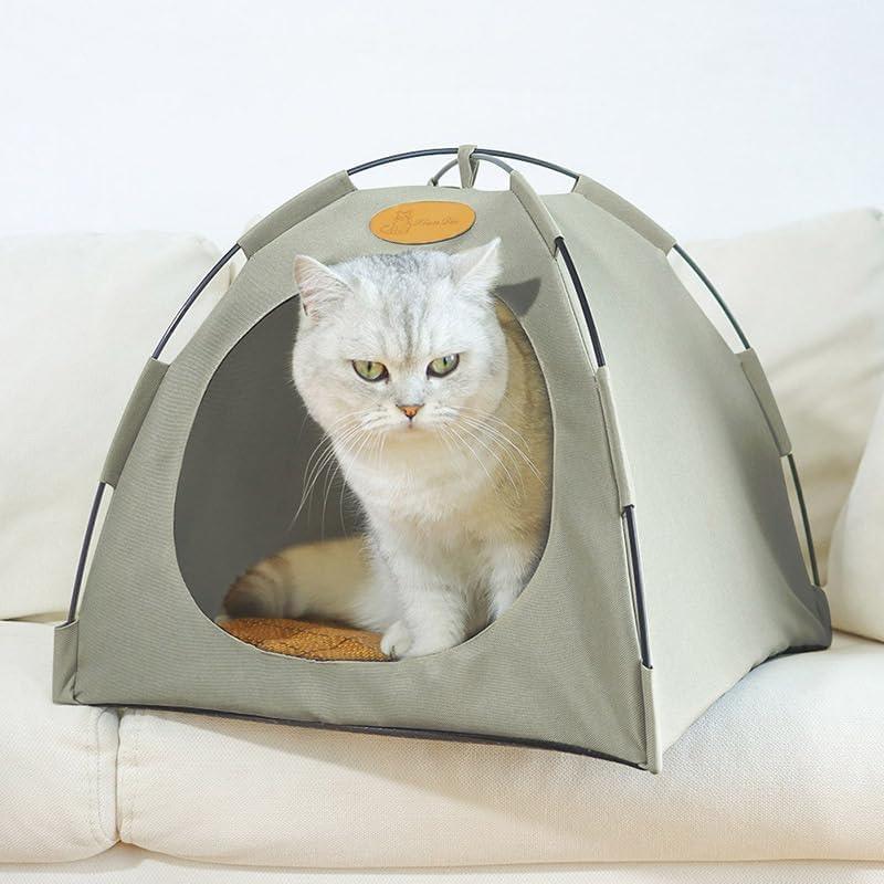 Foldable Pet Tent Summer Cat and Dog Camping Tent, Cat House Portable Indoor/Outdoor - Pet Supermarket
