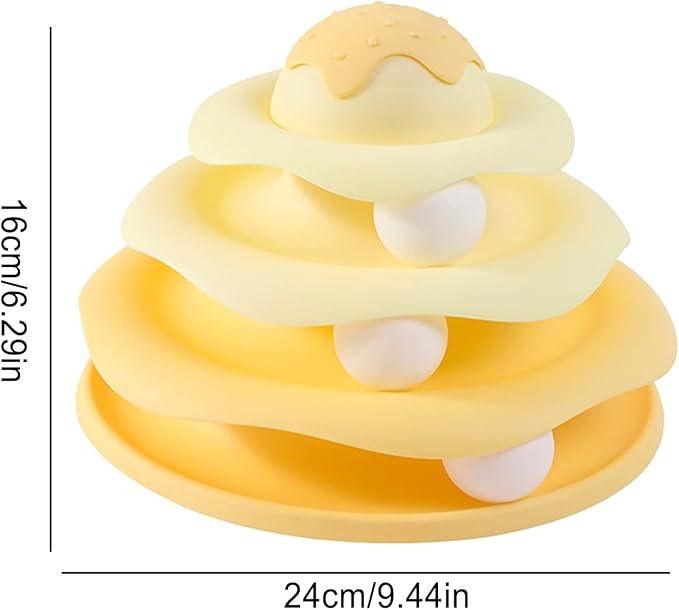 Cat Toy Roller Puzzle Toy Fun Toy for Kitten Physical Exercise Cat Toy Balls With Ice Cream Shape, Detachable Cat Tower Balls - Pet Supermarket