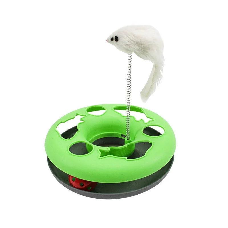 Cat Tower Toys, Interactive Cat Toys for Indoor Cats, Funny Kitten Toys, Pet Cat Spring Toy with Moving Balls Catch Exercise