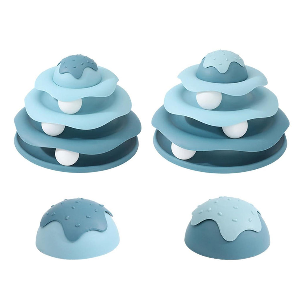 Cat Toy Roller Puzzle Toy Fun Toy for Kitten Physical Exercise Cat Toy Balls With Ice Cream Shape, Detachable Cat Tower Balls - Pet Supermarket