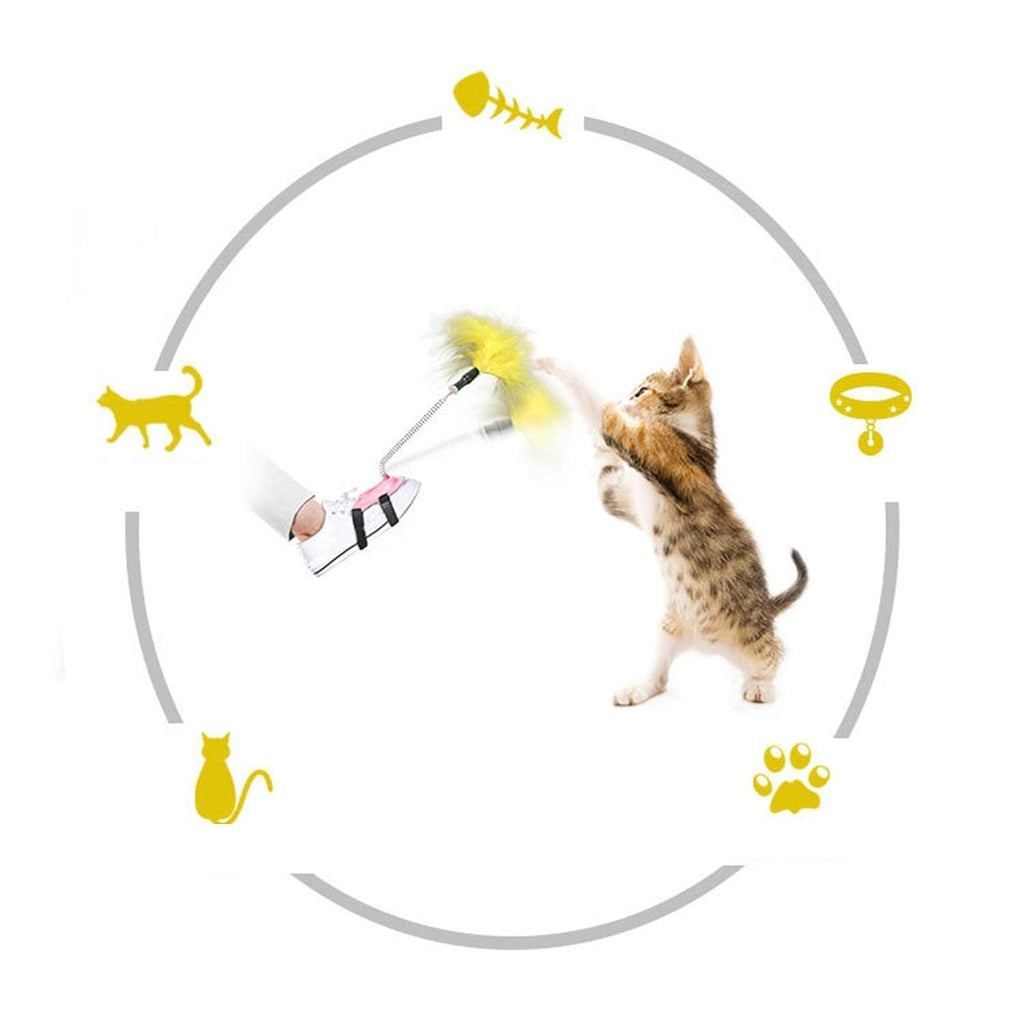 Interactive Cat Feather Toys, Cat Toys for Indoor Cats, Cat Toys with Collar, Self Excited Neck Interactive Teaser - Pet Supermarket