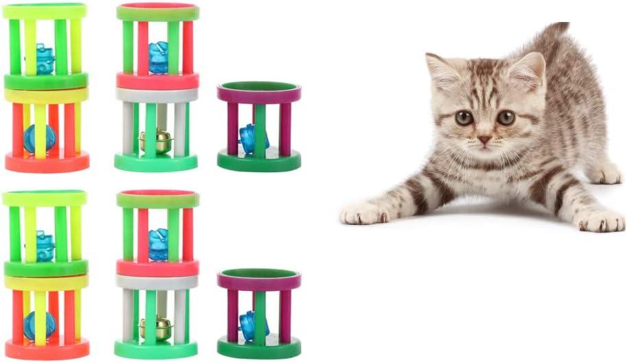 Cat Ball-Pet Ball Toy, Plastic Ringing Roller Toys, Cylinder Shape Teasing Toys for Pet Chasing Hunting Sport（Random Color) - Pet Supermarket