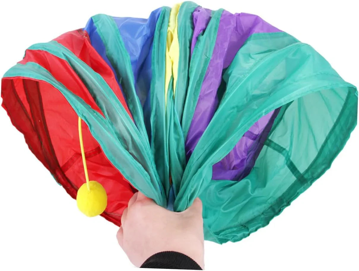 Cat Rattle Paper Tunnel Cat Folding Tunnel Toy Pet Crinkle Tunnel Play Tunnel Kitten Cat Playing Polyester Cotton - Pet Supermarket