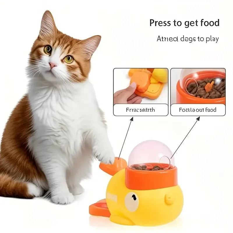 Durable Plastic Duck-Shaped Interactive Dog Treat Dispenser Toy - Mental Stimulation Snack Dispensing Puzzle Feeder with Transparent Window, Puppy Training & Cognitive Development - Pet Supermarket