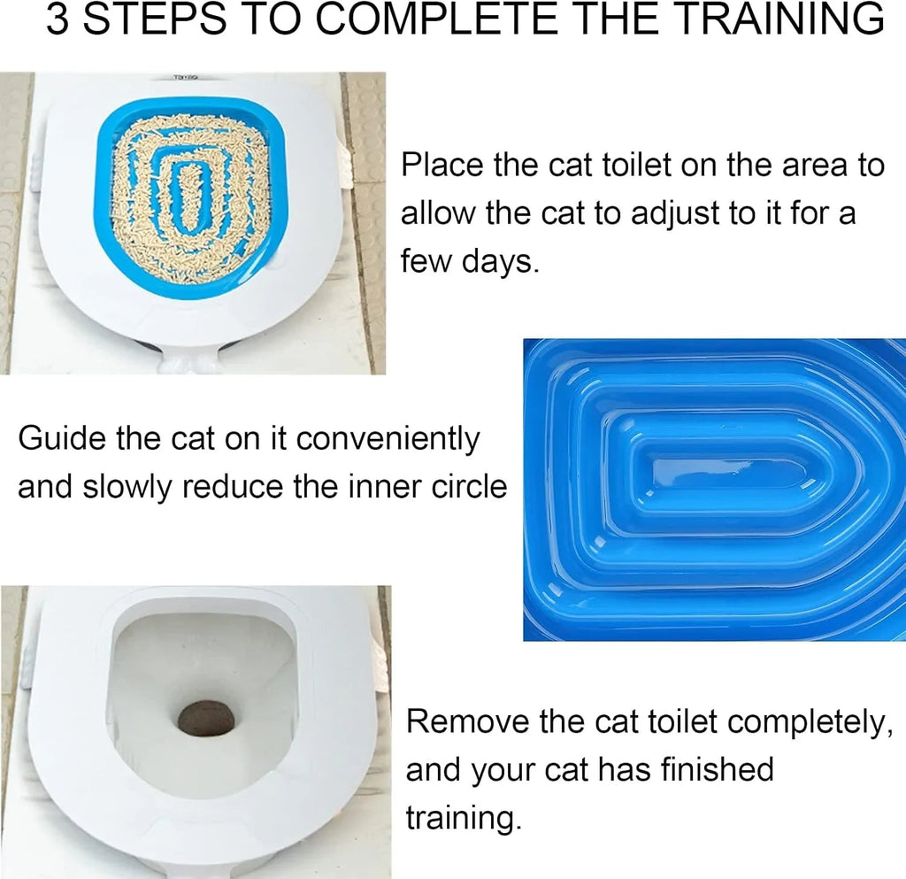 Best Plastic Cat Toilet Trainning Kit Tool Pet Cat Toilet Seat Trainer Urinal Seat Pad Mat Conserve Litter Pet - Pet Supermarket