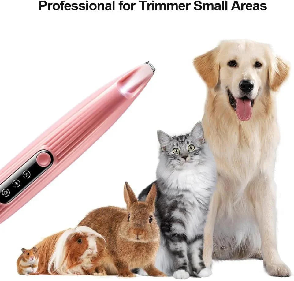 Electric Pet Cat & Dog Paw Trimmer for Pedicure, Nose, Ear, Eye Fur cleaning, Low Noise Cordless Dog Paw Trimmer, Rechargeable Cat/Dog Clippers with LED Light