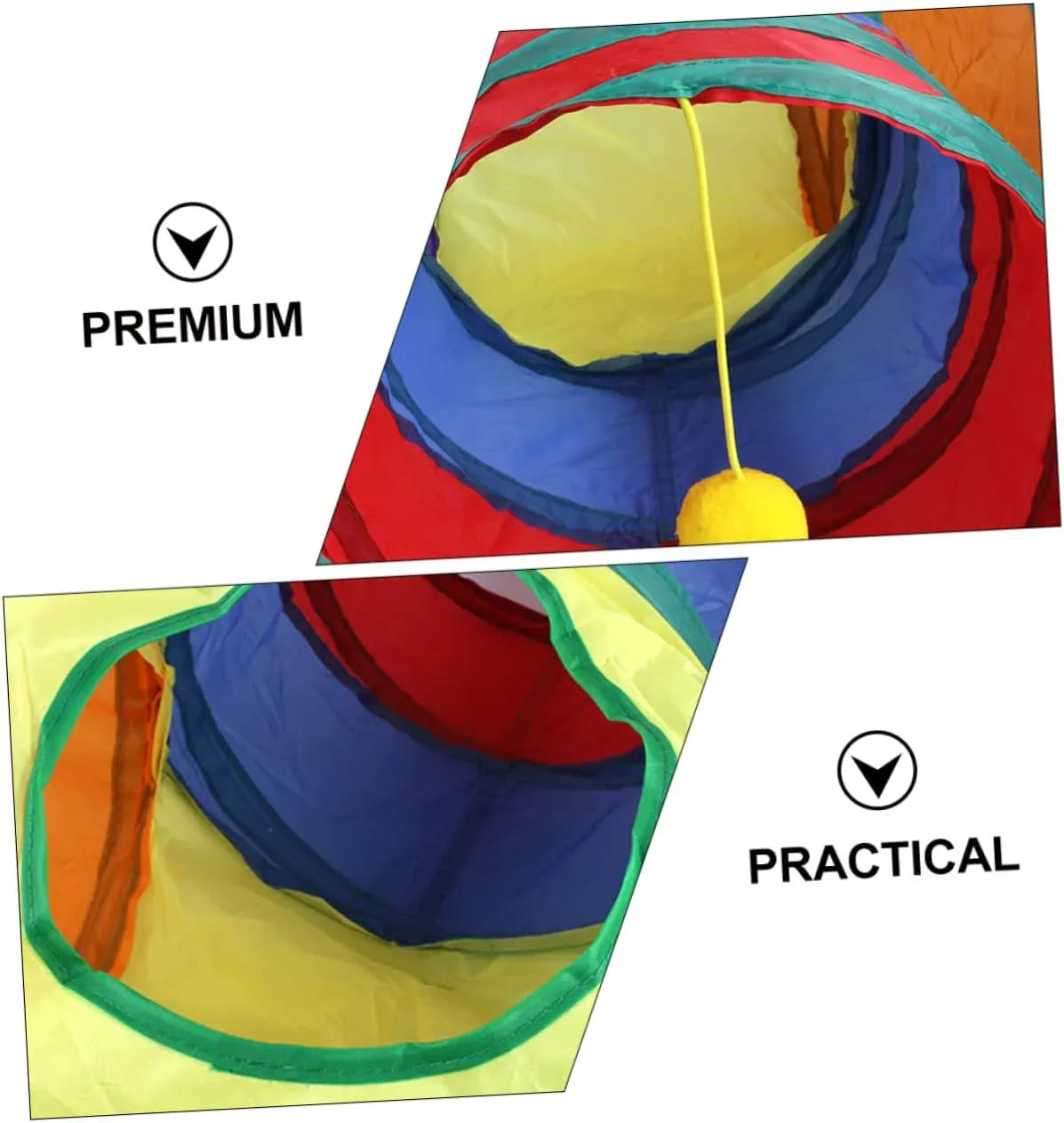 Cat Rattle Paper Tunnel Cat Folding Tunnel Toy Pet Crinkle Tunnel Play Tunnel Kitten Cat Playing Polyester Cotton - Pet Supermarket