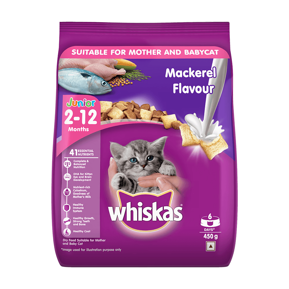 Whiskas® Kitten Dry Food, Mackerel 450g