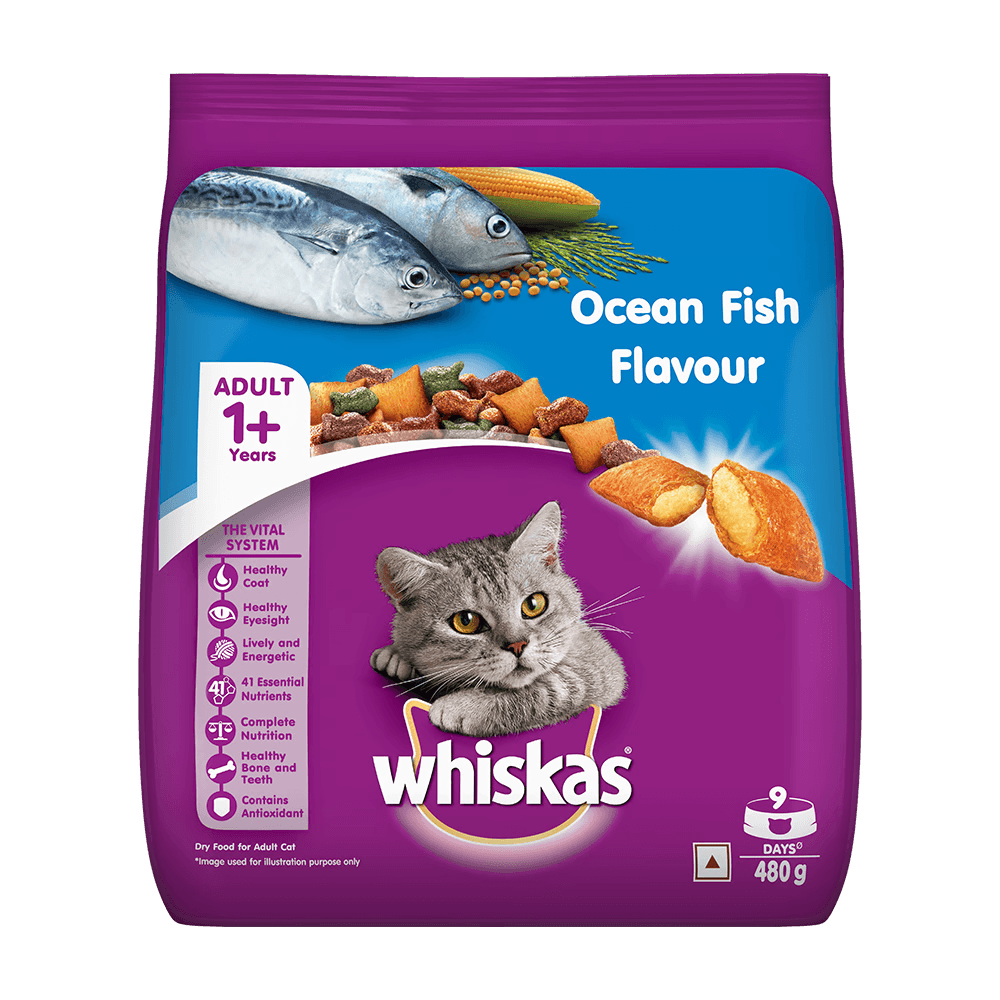 Whiskas® Adult Dry Food, Ocean Fish 480g