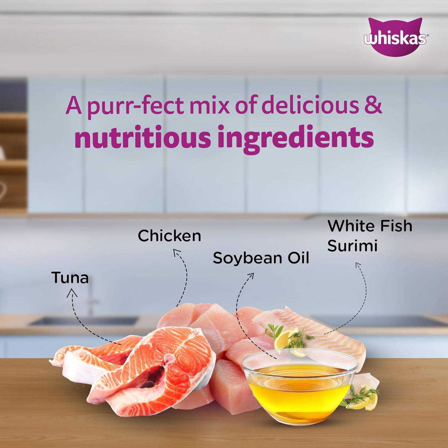 Whiskas Pouch Adult 1+ Tuna & White Fish 80gm Wet Food Cat Food