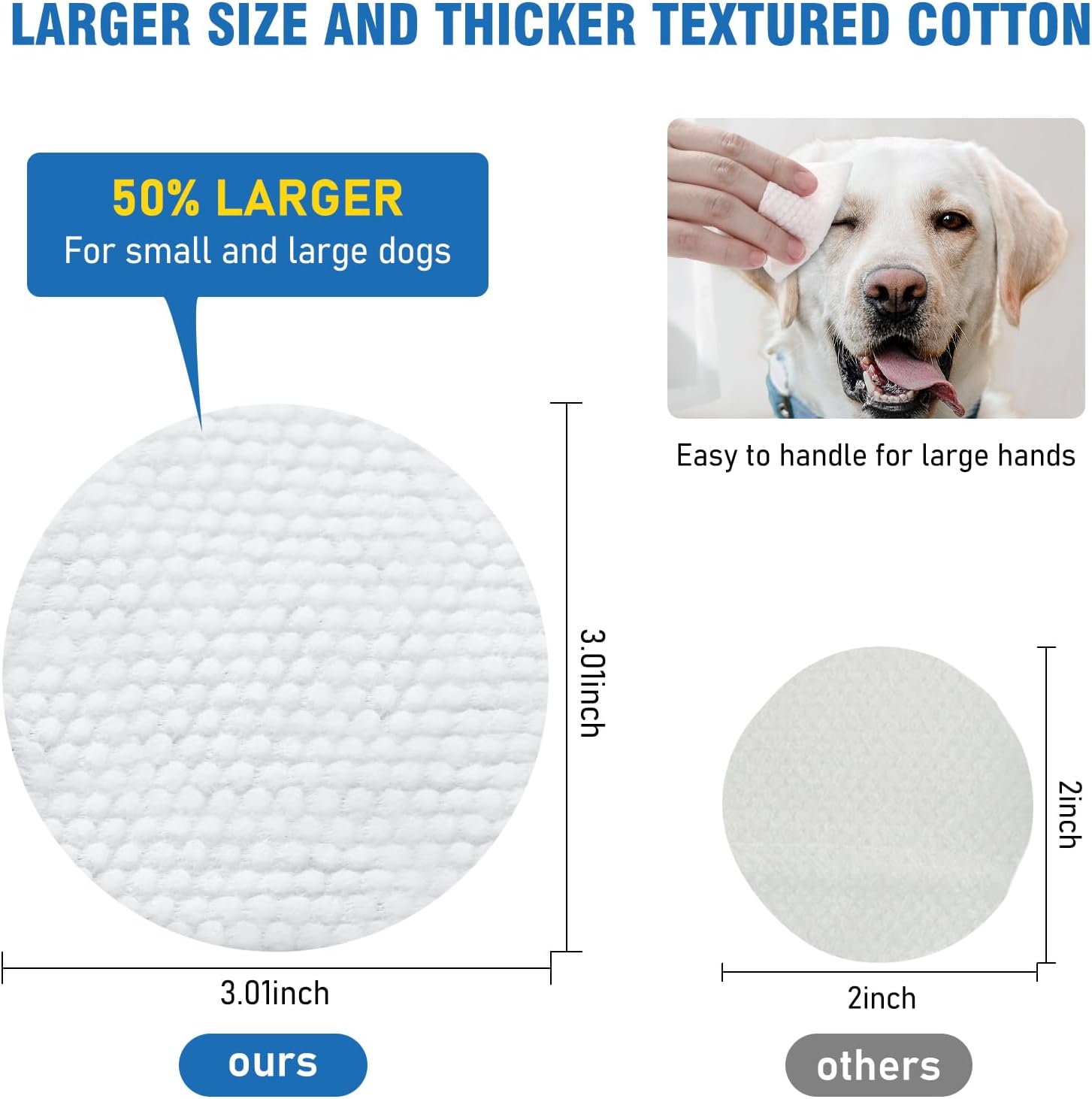 Vet Coach Dog Eye Wipes, Tear Stain Wipes for Dogs, Big & Thick Cat Eye Wipes for Dogs, Mild Ingredients, Texturized - Pet Supermarket